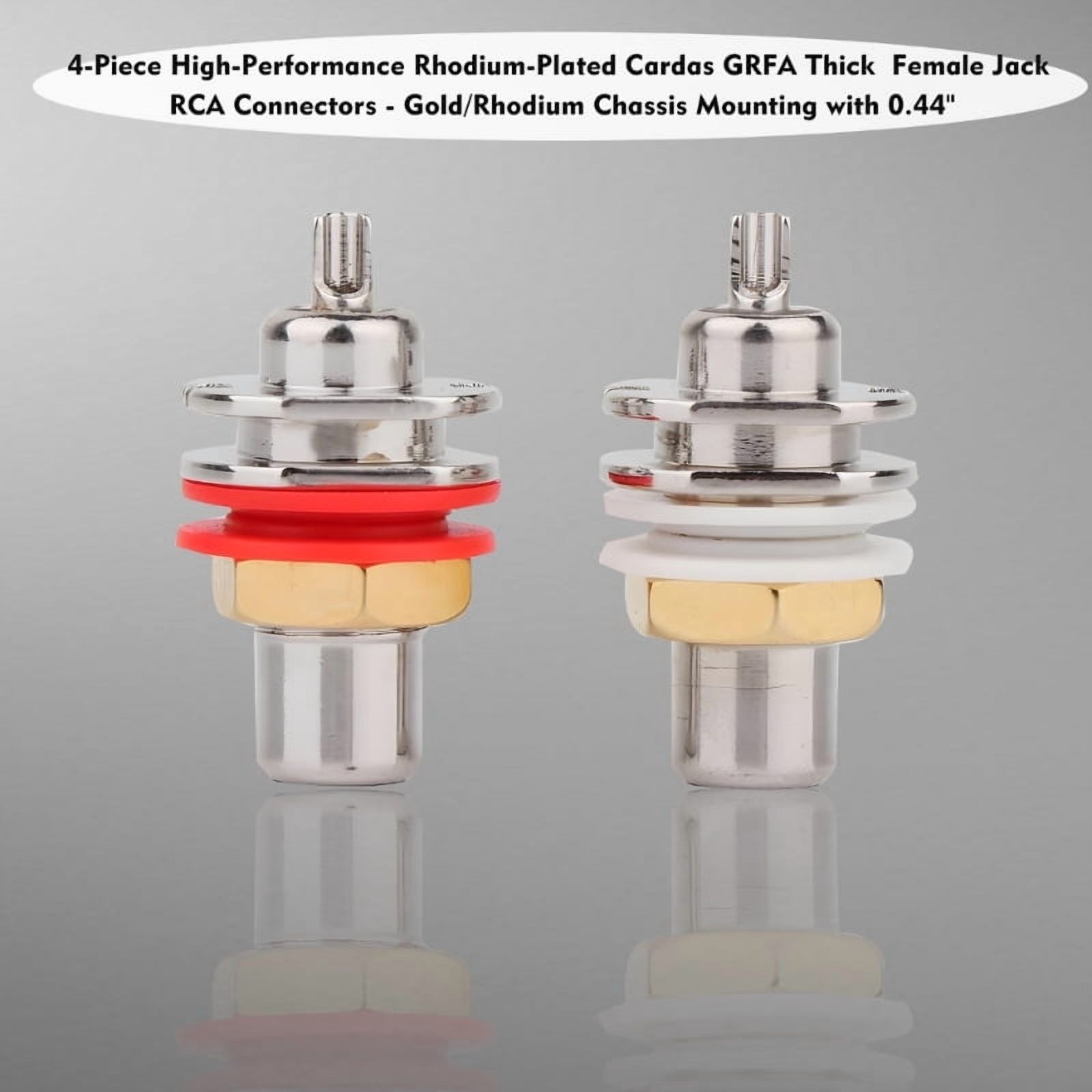 Rhodium Plated RCA Female Jack Connector Welding Terminal Block for High Fidelity Audio/Video Signal Transmission