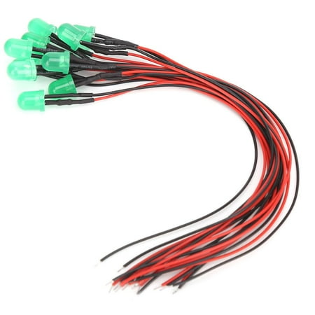 

Tebru 50Pcs 8mm Pre-Wired Water Clear Flash LED Diodes White Red Yellow Light