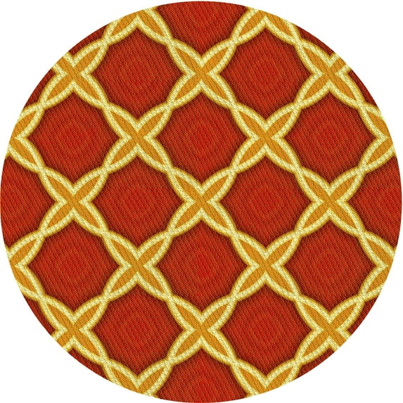 Ahgly Company Machine Washable Indoor Square Transitional Orange Area Rugs, 3' Square