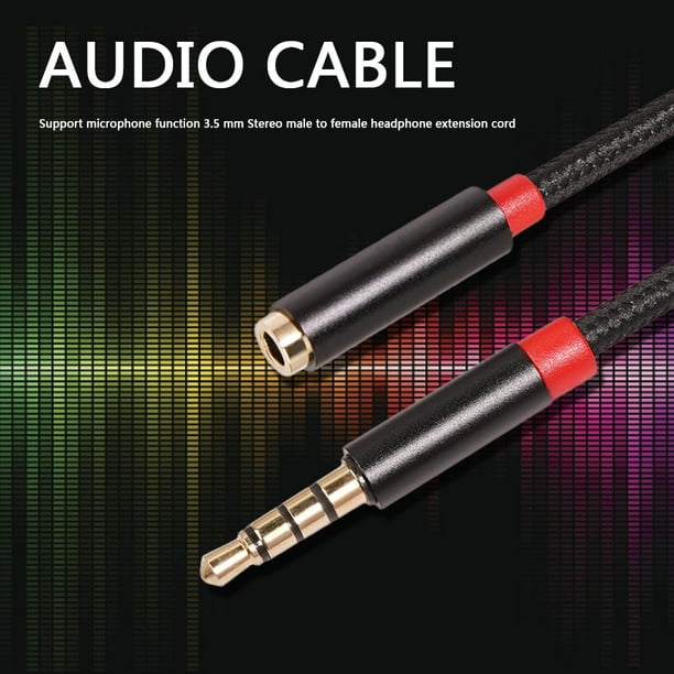 Cable Aux Cable auxiliar de altavoz para auriculares de 1 m y 3,5 mm Cable de extensión de audio macho a hembra