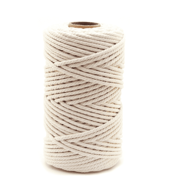 Cuerda de Algodón Zefei Wu Beige 3 mm x 200 m para Decoración de Pared para Plantas Colgantes