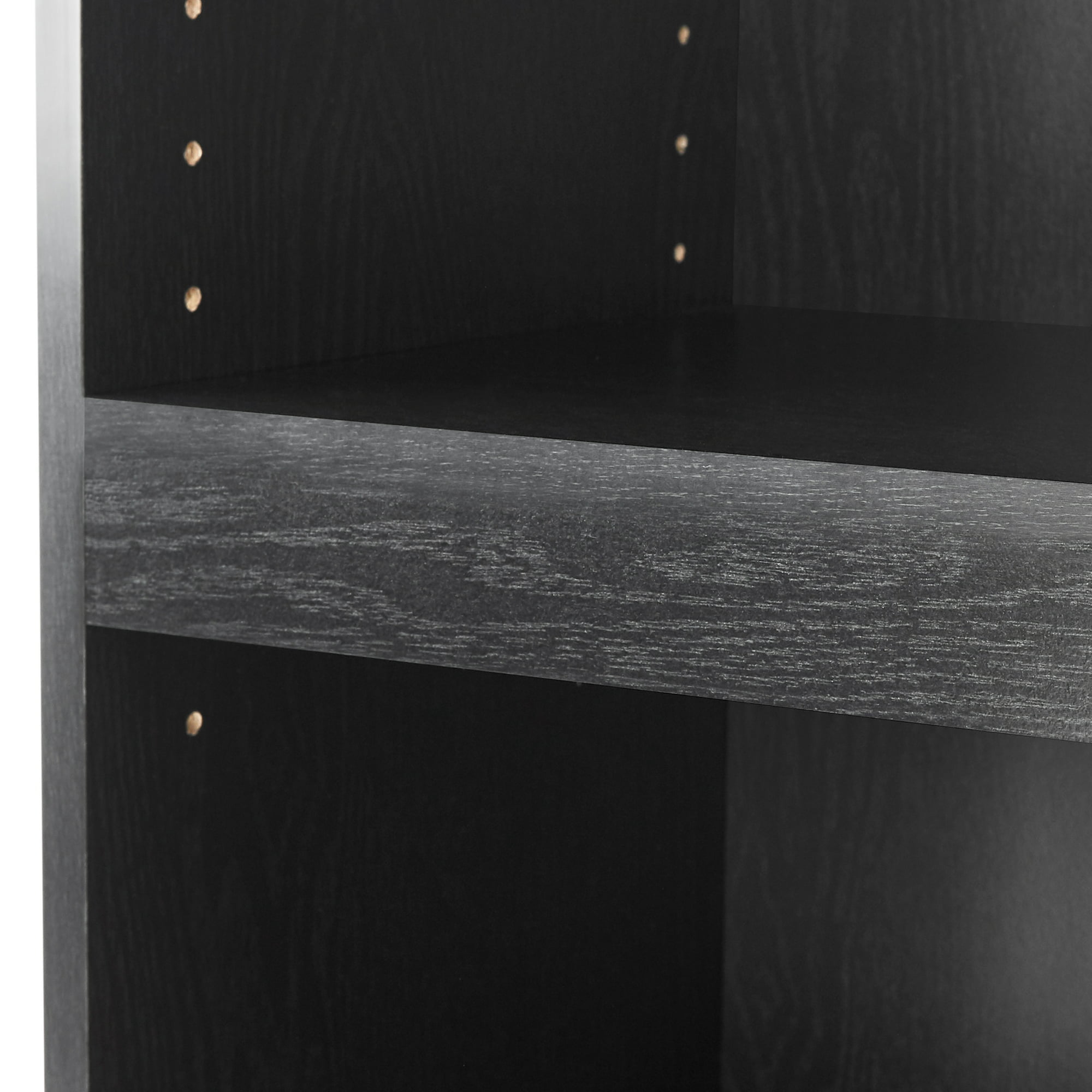 Mainstays Framed 5-Shelf Bookcase with Adjustable Shelves, True Black Oak