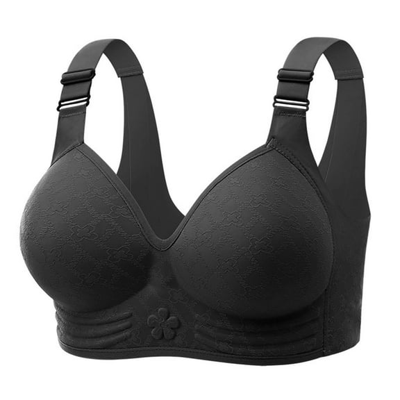 Yotami Wireless Sleep Bras for Women Everyday Underwear for Sleep Push Up Support Bra, 42B, Black