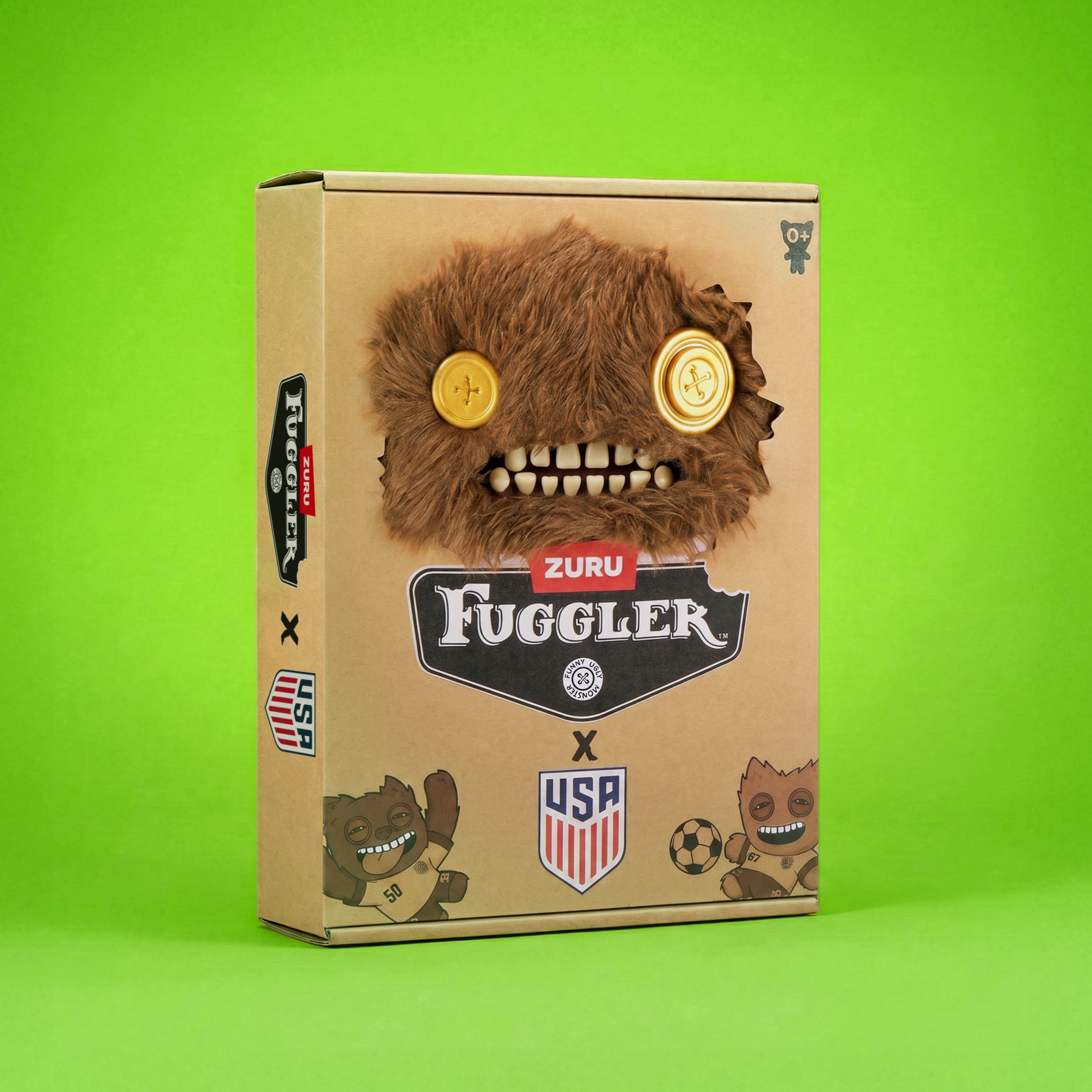 Fuggler US Soccer 9 Inch Plush Collectible Toy (Grumpy Grumps) by ZURU Featuring Funny Ugly Monster Design in Red, White, and Blue Soccer Outfit, Perfect for Fans, Collectors, and Gifting