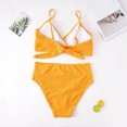 thumbnail image 4 of "Gubotare Bikinis For Women 2023 Women Bikini Set Solid Color Triangle Two Piece Swimsuit,Yellow 4XL", 4 of 5