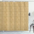 thumbnail image 1 of Ambesonne Retro Shower Curtain, Diamond Form Curvy Leaves, 69"Wx75"L, Caramel and Beige, 1 of 3