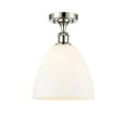 thumbnail image 3 of Innovations Lighting  Bristol Glass - 1 Light 9" Semi-Flush Mount Polished Nickel/Matte White, 3 of 4