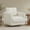 Linen, variant on CHITA Swivel Accent Chair Armchair with Back Cushion, Fabric in Moss Green
