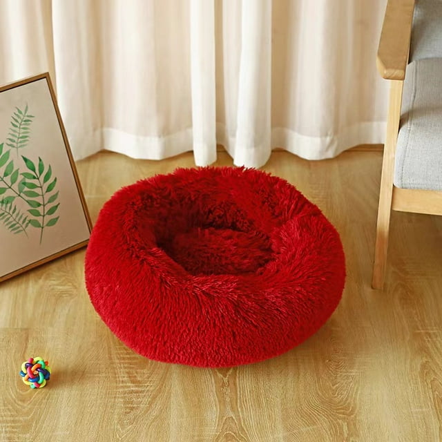 Tapis Chaud d'Hiver Chenil Nid pour Chat Nid en Peluche Rond Lit pour Chien Lit pour Chat Fournitures pour Animaux