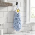 thumbnail image 5 of REGALWOVEN 1 Pack Chenille Hand Towel, Hanging Bathroom Hand Towels with Loops, Soft Absorbent Flower Towels Blue-1 6" x 15", 5 of 7