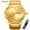 Gold, variant on SKMEI Men's Watch, Round Quartz Analog Business Watch Stainless Steel Chain Bracelet, 3ATM Water Resistant Classic Wristwatch for Men Business and Daily Wear