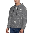 thumbnail image 2 of Hoodies for Men - Airplane Routes Around The World Long Sleeve Comfrt Men'S Fashion Hoodies & Sweatshirts, Sweatshirts for Men Hoodies Pullover Clothing Clothes with Pouch, 2 of 7
