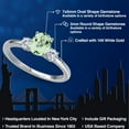 thumbnail image 2 of Gem Stone King 14K White Gold Green Prasiolite and Moissanite Engagement Ring for Women | 0.95 Cttw | Oval 7X5MM | Gemstone Birthstone | Size 5, 2 of 6