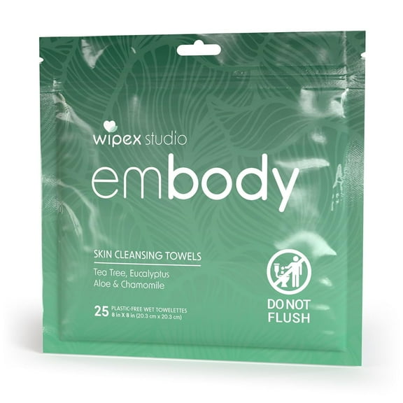 Wipex Studio Yoga “Embody” Body Wipes 25ct in Zip Pack