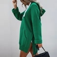 thumbnail image 4 of Women's Casual Winter Warm Fleece Lined Long Hooded Sweatshirt Thick Tunic Pullover Hoodies with Kangaroo Pockets, 4 of 7