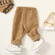 thumbnail image 2 of Pantalones de pana para niños, diseño informal con bolsillos, pantalones largos de estilo coreano para bebés y niños pequeños, primavera y otoño, 2 of 5