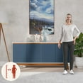thumbnail image 4 of Kappesberg Tokyo 4-Door Sideboard with Soft-Close Doors and 2-Shelves, White/Blue Finish, 4 of 8