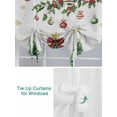 thumbnail image 3 of Christmas Tie Up Curtains for Windows 45 Inch Length Balloon Curtains Kitchen Adjustable Balloon Window Shade Winter Green Pine Trees Maple Leave Xmas Balls Tie Up Bathroom Curtain Window 34"x45", 3 of 6