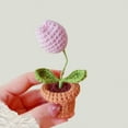thumbnail image 4 of DIY Handwoven Mini Potted Flower Rose Office Desktop Ornamental Potted Plants Woolen Thread Finished Product Home Decoration, 4 of 16