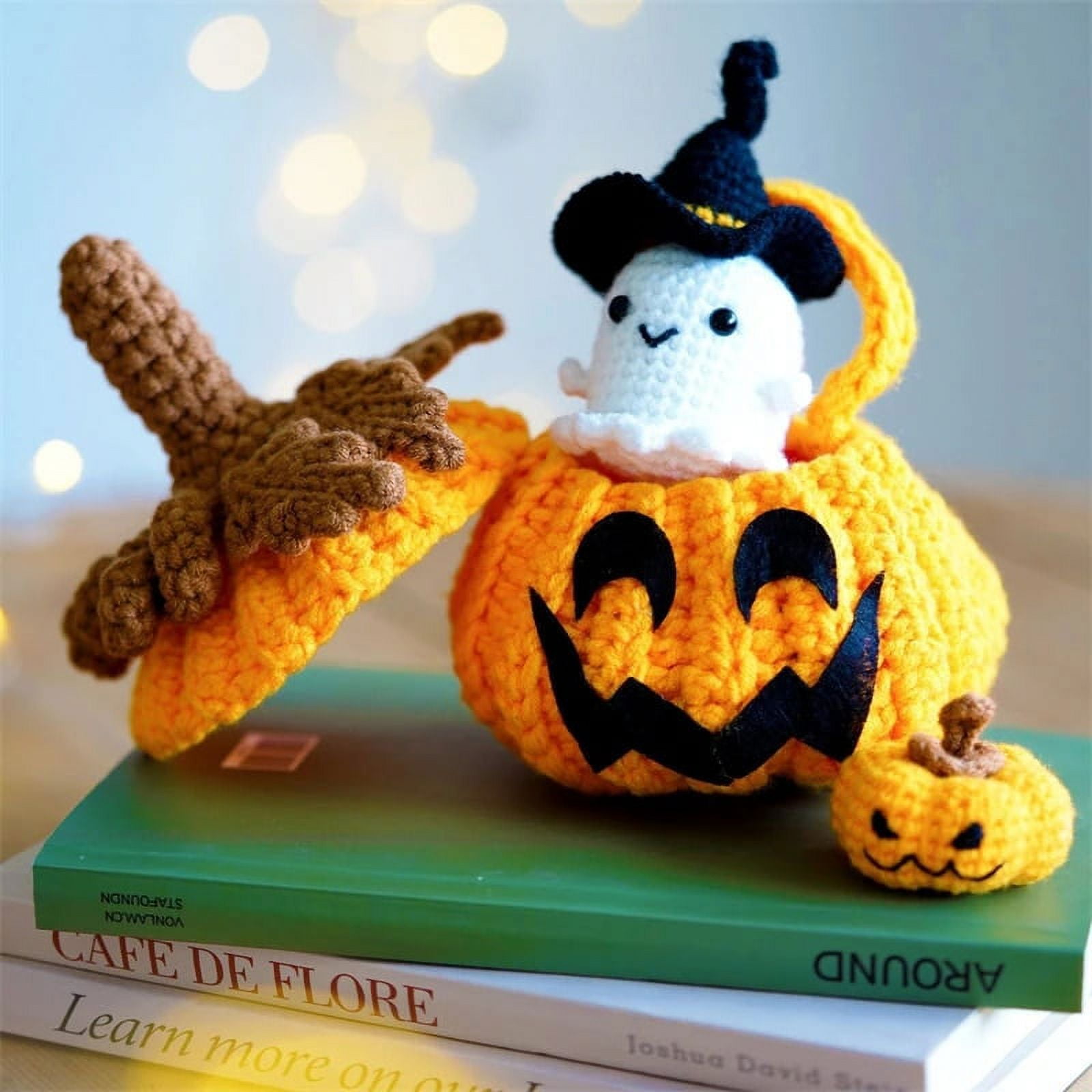 Winmany Kit De Crochet Pour Débutants Halloween Citrouille Animaux Sac à Bonbons Cadeau Pour Débutants Adultes Et Enfants Instructions Et Didacticiels Vidéo (Sac De Bonbons à La Citrouille