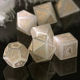 thumbnail image 3 of Cusdie Set of 7 Handmade DND Stone Dice, 16mm Polyhedral Stone Dice Set with Leather Box, D&D Dices for Collection, 3 of 5