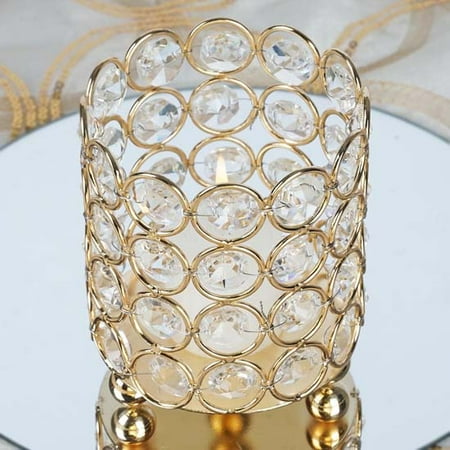 Efavormart Gold Elegant Metal Votive Tealight Crystal ...