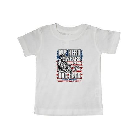

Inktastic Military Proud Daughter Hero Wears Dog Tags Girls Gift Baby Girl T-Shirt