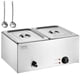 thumbnail image 1 of VEVOR Calentador de alimentos comercial de 2 sartenes, mesa de vapor electrica de 18 cuartos de galón, 1200 W, encimera profesional de acero inoxidable, para bufe, baño María, 1 of 9