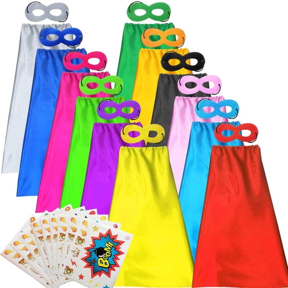 Set de capas y máscaras de superhéroes ADJOY para niños, 12 juegos