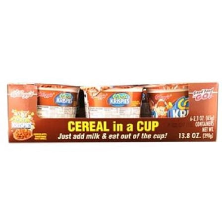 KELLOGGS CEREAL IN CUP COCOA KRISPIES 2.3 oz Each ( 6 in a Pack )