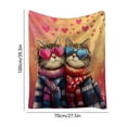 thumbnail image 3 of DAMAI Couple Cat Throw Blanket, Love Heart Valentine's Day Romantic Bed Blanket, Cute Animal Pet Rustic Fleece Blanket, Pink Red Fuzzy Blanket (28 x 39 Inches), 3 of 6
