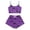 Purple, variant on WTOBBY Women's Retro Floral Print Halloween Pajama Set Sleeveless Adjustable Strap Vest & Elastic Waist Shorts Two-Piece Comfy Sleepwear Lounge Home Wear,Beige L