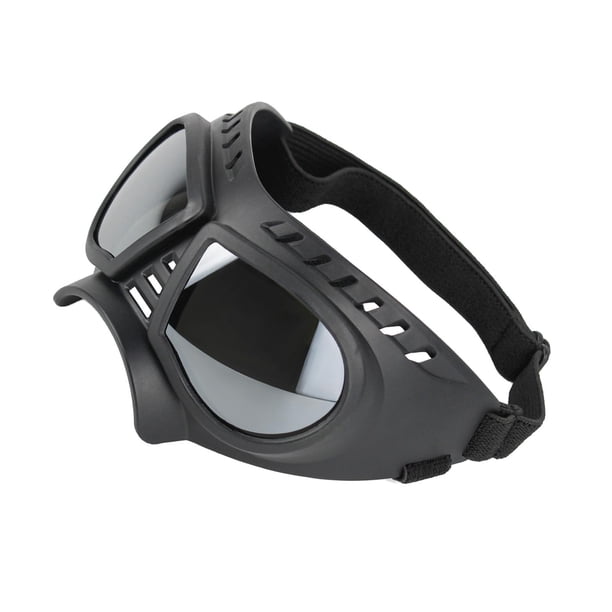 Gafas de sol para perros, ajustables, a prueba de polvo, protección contra el viento para conducir. Plata