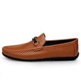 thumbnail image 4 of Spring Summer New Men's Casual Hollow Loafers Slip On Breathable Leather Flats Boat Shoes Driving Shoes Moccasins Comfort Walking Shoes, 4 of 12
