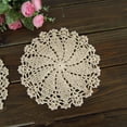 thumbnail image 2 of 7 Inch 4pcs Handmade Round Crochet Cotton Lace Table Placemats Doilies Value Pack, Mix, Beige/White, 2 of 5