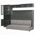 thumbnail image 4 of Durable Murphy Bed with Sofa & Storage|Gray, 4 of 11