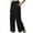 Black, variant on Audhol Linen Pants Women! Women Linen Pants Wide Leg Side Slit Ankle Pants High Waist Casual Palazzo Loose Beach Pant Cropped Trousers Travel Pants Women Black 2XL