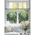 thumbnail image 4 of Palm Leaves Tropical Sheer Curtains 45 Inch Length 2 Panels Set Window Treatments, Green Botanical Summer Green Ombre Rod Pocket Semi Curtains for Living Room/Bedroom/Kitchen Décor, 104"W x 45"L, 4 of 7
