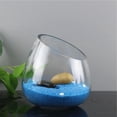 thumbnail image 2 of deevoka Clear Slant Cut Bowl Glass Vase Air Plant Terrarium for Tabletop Centerpiece, 2 of 9