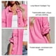 thumbnail image 4 of Cárdigan Camisa Manga Larga Solapa Bolsillo Botón Color Puro Casual Moda Top para Mujer Rosa Brillante L, 4 of 5
