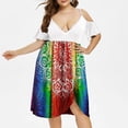 thumbnail image 1 of LSLJS Women Plus Size V-Neck Floral Print Short Sleeve Boho Dress, 1 of 7