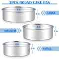 thumbnail image 4 of Walchoice Round Cake Pan Set of 3, 4/6/8 Inch Stainless Steel Baking Pans for Tier Smash Cake, Non-Toxic & Dishwasher, 4 of 7