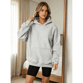 thumbnail image 3 of Women's Oversized Solid Hoodie, Casual Long Sleeve Pullover Hooded Sweatshirt with Kangaroo Pocket, Loose Fit Basic Daily Tops for Fall Winter, 3 of 6