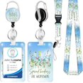 thumbnail image 1 of GFDYREE Lanière Fleurie avec Porte-Identité, Lanières Rétractables pour Badges d'Identité pour Femmes Mignonnes, Mousqueton Robuste, Porte-Badge Vertical avec Lanière Détachable pour Femmes, 1 of 7