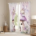 thumbnail image 4 of Feelyou Dreamy Elf Fairy Black Out Curtains for Girls, Kawaii Magic Princess Curtains Pack of 2 (42x63 Each), Flower Mushroom Cabin Bedroom Curtains, Blackout Curtains Room Decor, 4 of 7