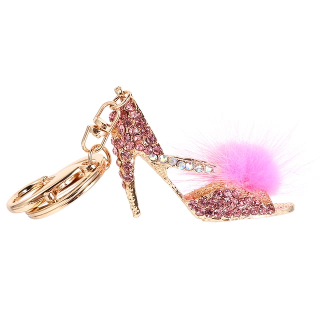 EeaseCA 1pc High-heeled Shoes Design Pendant Rhinestone King Ring Bag Hanging Decoration