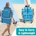 thumbnail image 6 of Ktaxon Backpack Beach Chair, 5-Position Protable  Beach Chair, Light-Weight Foldable Camping Chair with Back Storage Bag & Cooler Pouch and Side Bags for Beach Poolside (Low, Blue), 6 of 10
