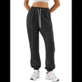thumbnail image 3 of Pantalones Deportivos Holgados para Mujer, de Otoño, para Entrenamiento, de Cintura Alta, Cómodos y Deportivos. Negro S, 3 of 7
