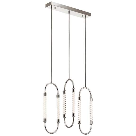 Elan Kiaan 31 1/2"W Polished Nickel LED Multi Light Pendant