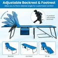 thumbnail image 4 of Lounge Chairs for Outside, Extra High Folding Beach Tanning Lounger with Adjustable Backrest, Footrest & Removable Pillow, Sunbathing Lounge for Patio, Poolside (1, Navy with Pocket), 4 of 18